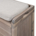 Wood Storage Bench with 2 Woven Baskets and 2 Drawers Acacia Frame