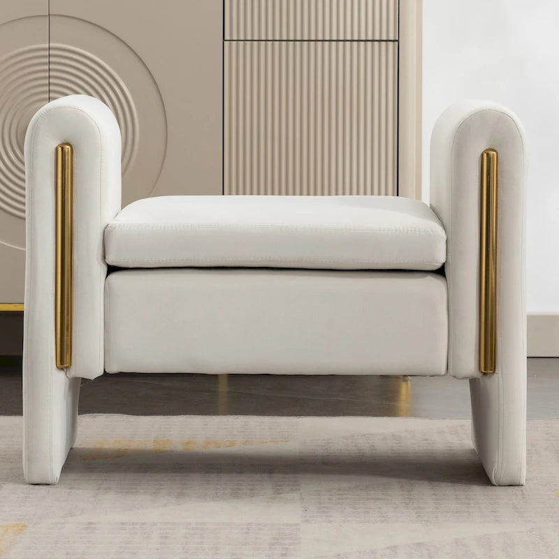 Velvet Fabric Single Bench Shoe Bench Makeup Bench For Bedroom Indoor