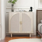 2 Doors Wood Pantry Organizer with Adjustable Laminates, Storage Cabinet for Bedroom, Living Room, Kitchen