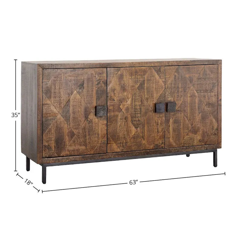 63 Wide 2-Drawer Sideboard, Brown
