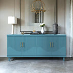 70.07Large 4-Door Cabinet, Modern Storage Cabinet Sideboard with Adjustable Shelves, Wood Accent Cabinet Buffet Cabinet