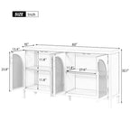 Sideboard with Artificial Rattan Door and Metal Handles - 47.2L x 11.8W x 31.5H