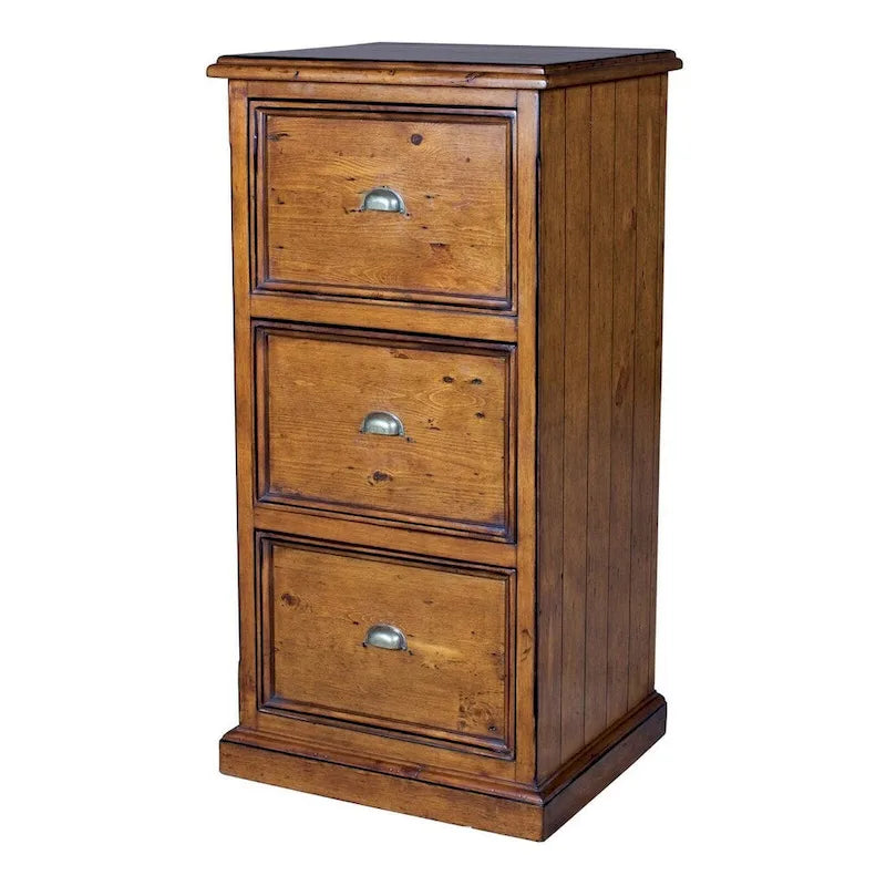 23 Wide 3-Drawer Reclaimed Pine File Cabinet