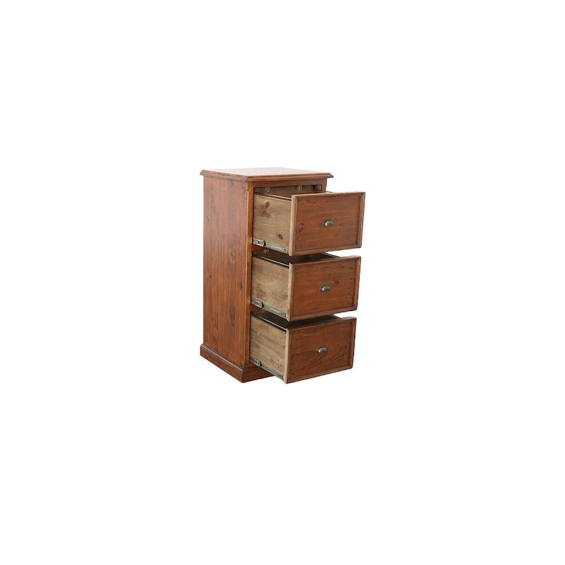 23 Wide 3-Drawer Reclaimed Pine File Cabinet