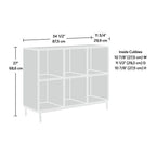 6-Cube Organizer Bookshelf with Storage White and Black Metal Base