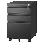 3 Drawer Mobile Metal Filing Cabinets with Lock for Home Office,Letters/Legal/A4