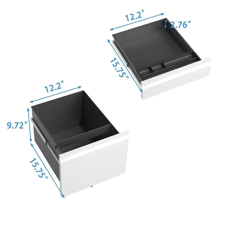 3 Drawer Mobile Metal Filing Cabinets with Lock for Home Office,Letters/Legal/A4