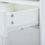 Modern Mobile Storage Cabinet with 1 Shelf,1 Drawer and 1Cabinet,Printer Stand with Castors