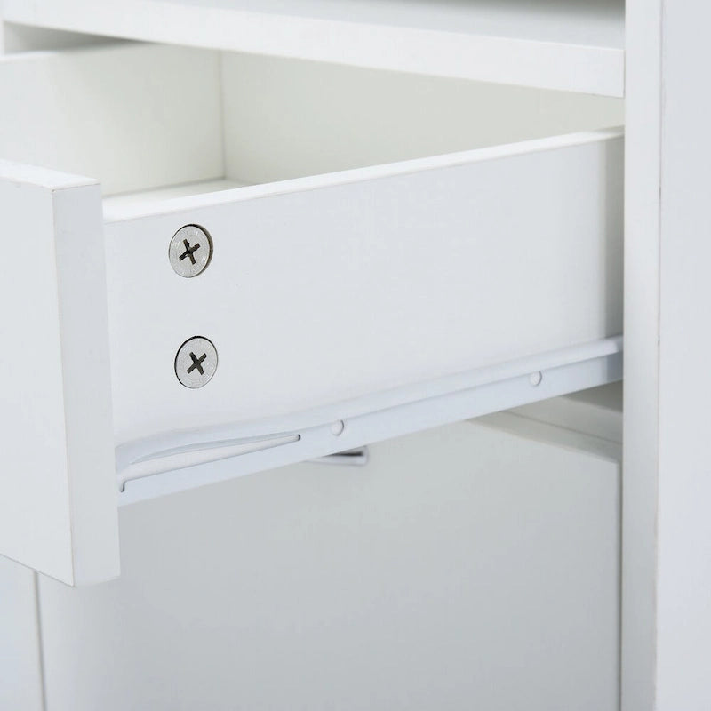 Modern Mobile Storage Cabinet with 1 Shelf,1 Drawer and 1Cabinet,Printer Stand with Castors