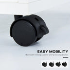 Modern Mobile Storage Cabinet with 1 Shelf,1 Drawer and 1Cabinet,Printer Stand with Castors