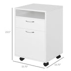 Modern Mobile Storage Cabinet with 1 Shelf,1 Drawer and 1Cabinet,Printer Stand with Castors