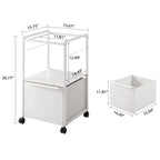 Mobile Vertical File Cabinet with Filing Holders, Printer Stand with Open Storage Shelf, fits A4 or Letter Size for Home Office