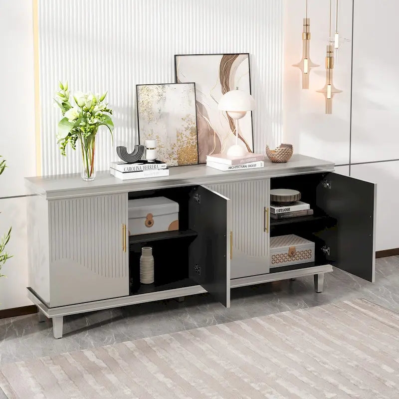 4-Door Storage Cabinet for Living Room, Kitchen, or Bedroom