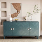 4-Door Storage Cabinet with Adjustable Shelves and Zinc Alloy Pulls