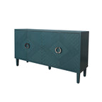 4-Door Storage Cabinet with Adjustable Shelves and Zinc Alloy Pulls