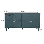 4-Door Storage Cabinet with Adjustable Shelves and Zinc Alloy Pulls