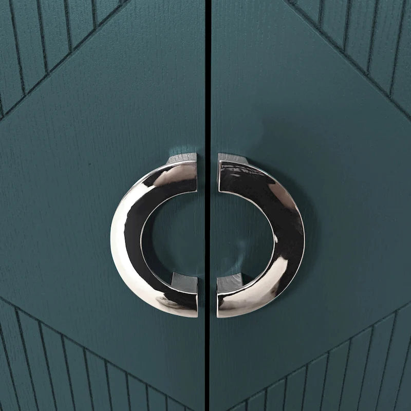 4-Door Storage Cabinet with Adjustable Shelves and Zinc Alloy Pulls