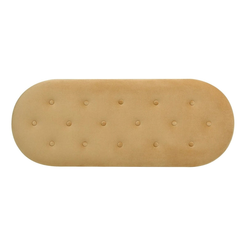 48.5 Upholstered Tufted Oval Storage Bench with Bullion Fringe