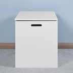 White Lift Top Entryway Storage Cabinet with 2 Safety Hinge, Wooden Toy Box, suitable for Living Room