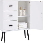 Storage Cabinet with Rattan Door 3 Drawers - 11.8D x 31.5W x 30.7H