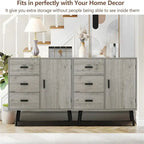 Storage Cabinet with Rattan Door 3 Drawers - 11.8D x 31.5W x 30.7H