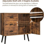 Storage Cabinet with Rattan Door 3 Drawers - 11.8D x 31.5W x 30.7H