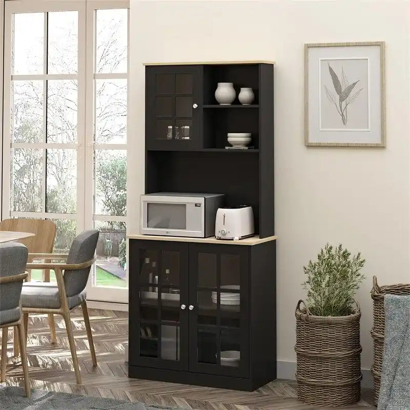 Aparador de Cozinha com Armário, Despensa de Arrumação - 36,8D x 80W x 182,9A