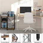 Printer Stand,3-Tier Lateral Office Filing Shelves with Socket and USB Charging Port - 31 x 15.7 x 33.8 inches