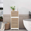 Linen Storage Cabinet with Vented Door, Drawer and Magnetic Closure
