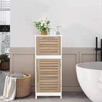 Linen Storage Cabinet with Vented Door, Drawer and Magnetic Closure