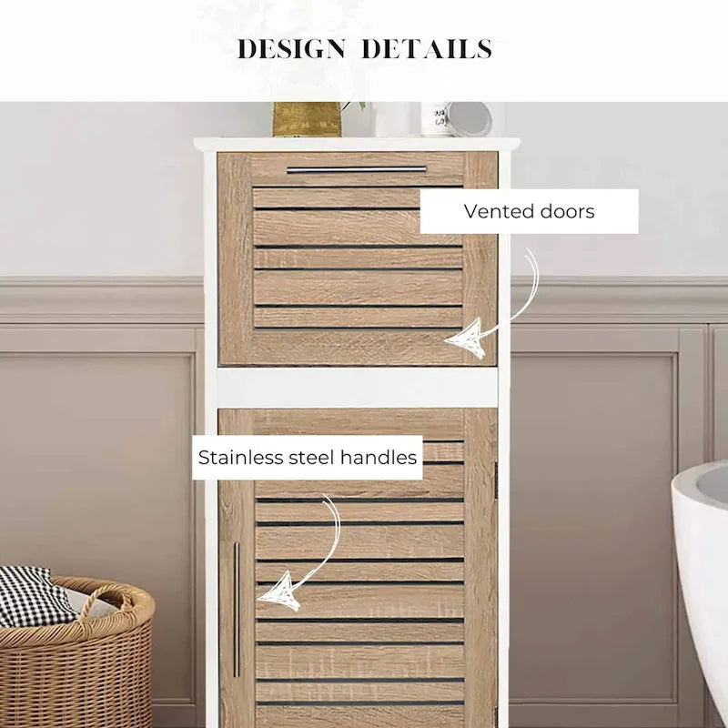 Linen Storage Cabinet with Vented Door, Drawer and Magnetic Closure