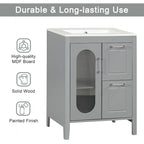 Bathroom Vanity Cabinet with Two Drawers and Door