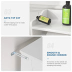 Bathroom Storage Cabinet, Wooden Floor Cabinet with 2 Doors and Toilet Roll Holder, Adjustable Shelf