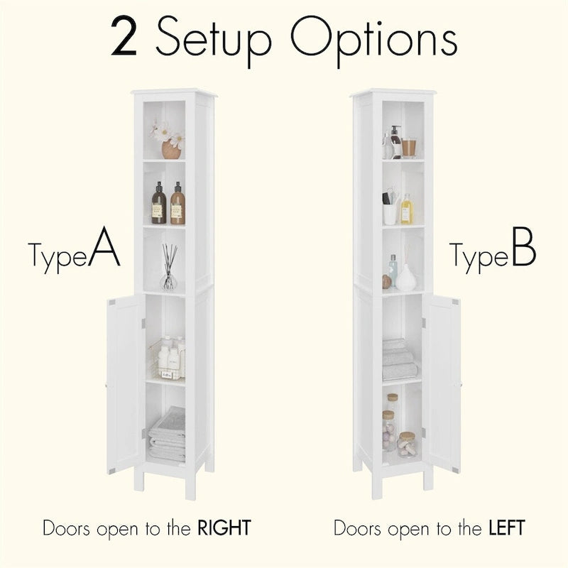 66.92 Tall Bathroom Storage Cabinet,1 Doors Freestanding Cabinet