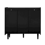 Sideboard Buffet Cabinet with Red Doors, 2 Drawers and 2 Open Compartments